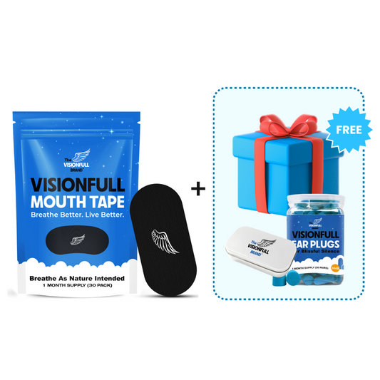 Mouth Tape Bundle (Mouth Tape 30 Days Supply, Free Ear Plugs, Free Storage Can, Free Shipping)